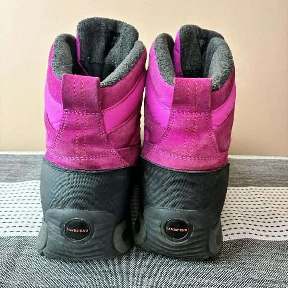 Lands End Extreme Squall Pink Quilted Hiking Snow Boots 34688 Women’s Size 10B - Picture 4 of 7